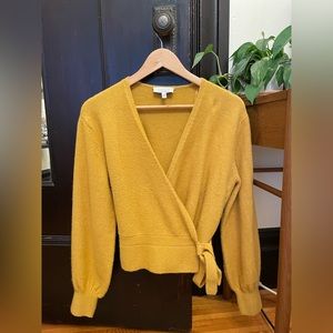 Yellow Wrap Sweater